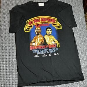 Vintage 2001 Holyfield vs Ruiz Men's Black Tshirt